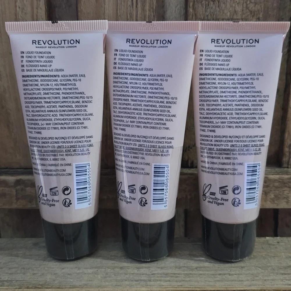 (3) Makeup Revolution Matte Base Foundation - Shade: F10
